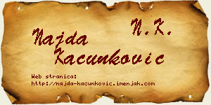 Najda Kačunković vizit kartica